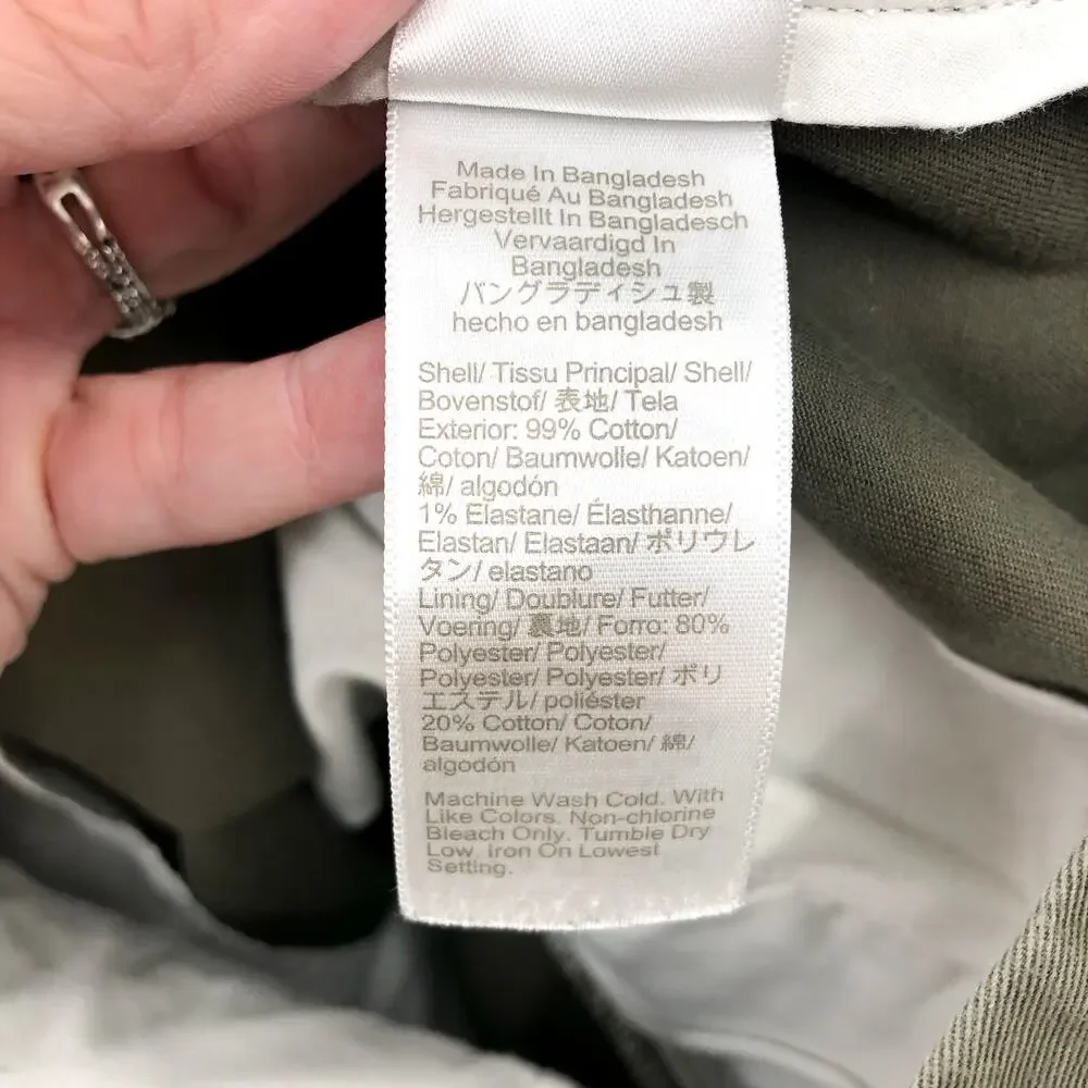 J.CREW Mens Slim-fit Flex Chino Pants Size 32x32 Green Flat Front GUC